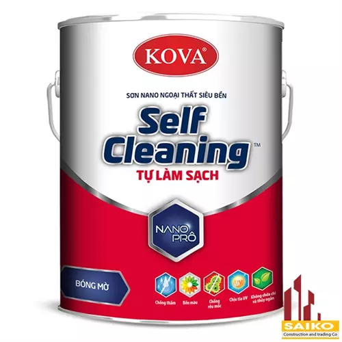Sơn ngoại thất Tự Làm Sạch siêu cao cấp KOVA NANO SELF-CLEANING - Lon(5L) en